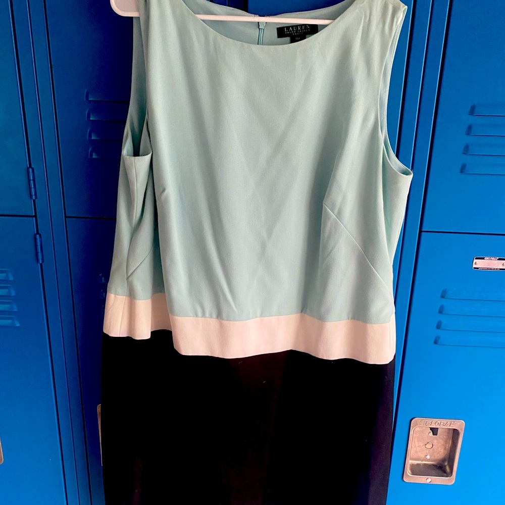 Ralph Lauren Plus Women Size 18 color block dress